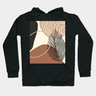 Minimal Modern  Abstract Art leaf  Warm Tones  Design Hoodie